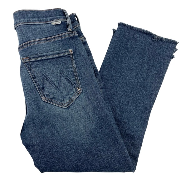 MOTHER The Insider Crop Step Fray Jeans 25 Blue - Picture 12 of 16